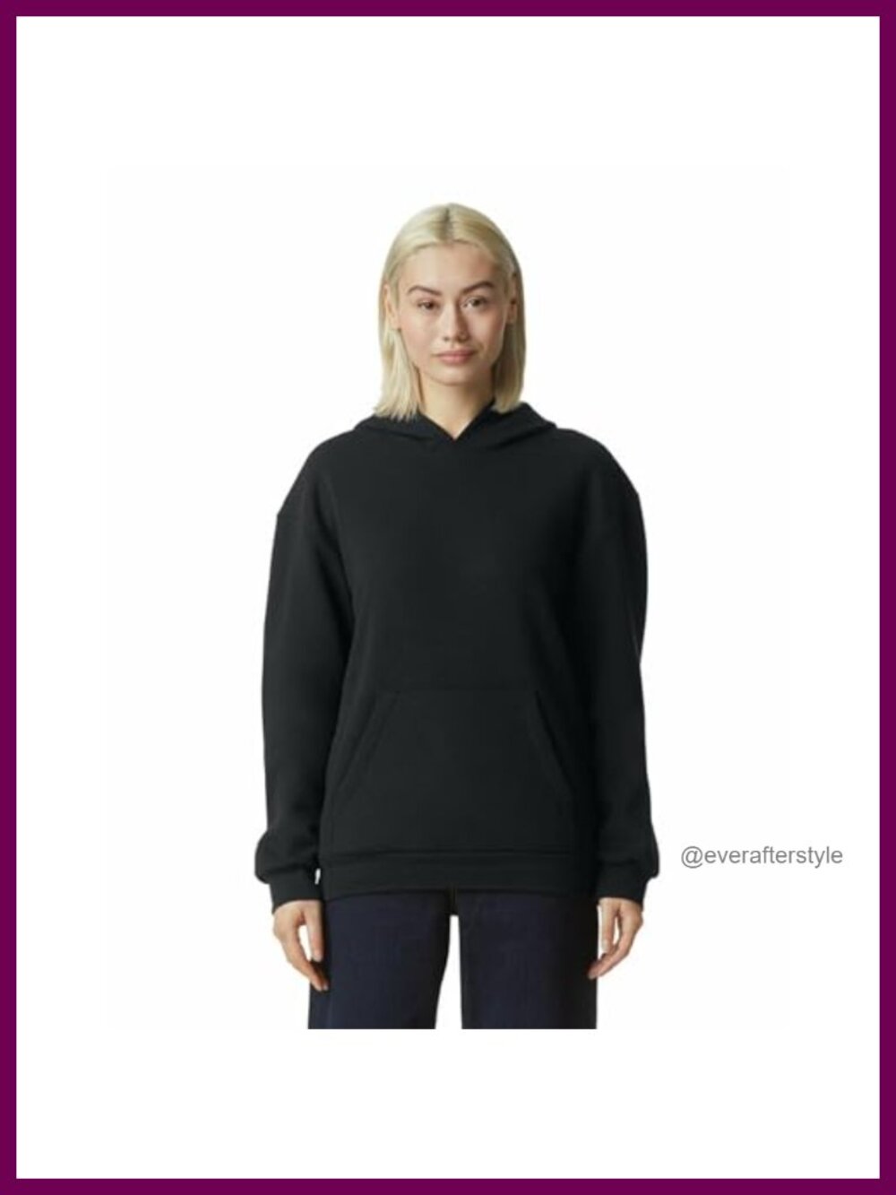 Relaxed Fit Pullover Hoodie Sweatshirt with Pouch Pocket